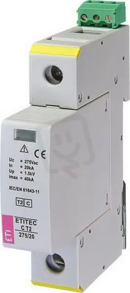 Akce Svodič přepětí ETITEC C T2 275/20 1+0 RC síť TNC ETI 002440394