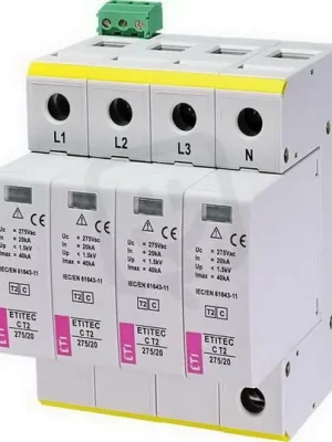 Svodič přepětí ETITEC C T2 275/20 4+0 RC síť TNC-S ETI 002440396 Víkendová Akce