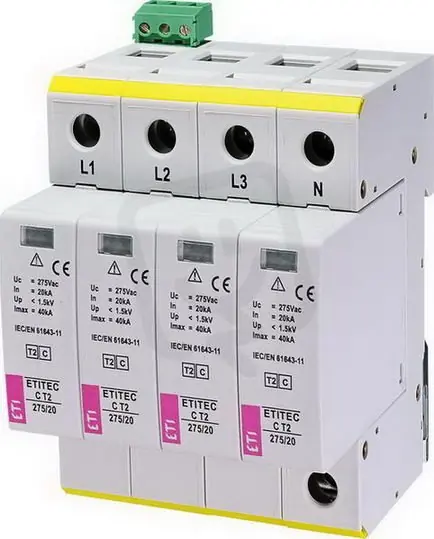 Svodič přepětí ETITEC C T2 275/20 4+0 RC síť TNC-S ETI 002440396 Víkendová Akce
