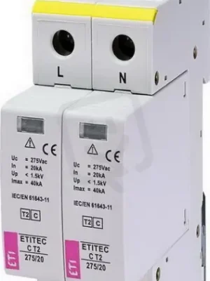 Aktuální Svodič přepětí ETITEC C T2 275/20 2+0 RC síť TNC-S ETI 002440398
