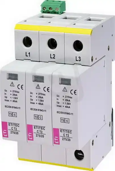Svodič přepětí ETITEC C T2 275/20 3+0 RC síť TNC ETI 002440400 Objednat Nyní