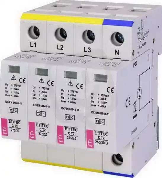 Svodič přepětí ETITEC C T2 275/20 3+1 síť TT ETI 002440403 Výprodej