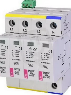 Nízká Cena Svodič přepětí ETITEC C T2 275/20 3+1 RC síť TT ETI 002440404