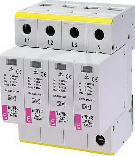 Svodič přepětí ETITEC C T2 440/20 4+0 síť IT ETI 002440407 Nejlepší Volba
