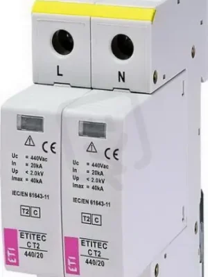 Cenově Výhodný Svodič přepětí ETITEC C T2 440/20 2+0 RC síť IT ETI 002440410