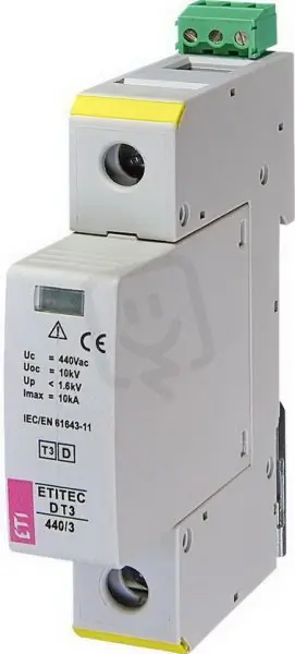 Vrácení Zdarma Svodič přepětí ETITEC D T3 440/3 1+0 RC ETI 002440420
