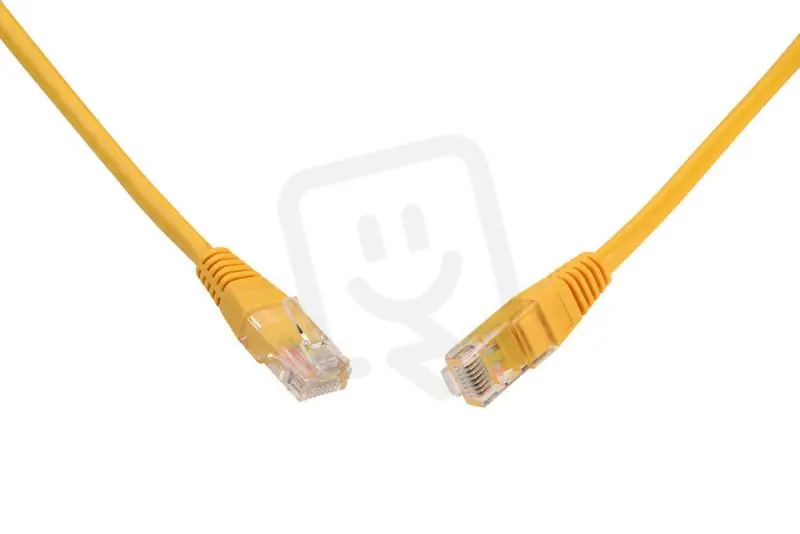 Výprodej Patch kabel CAT5E UTP PVC 1m žlutý non-snag-proof SOLARIX 28340109