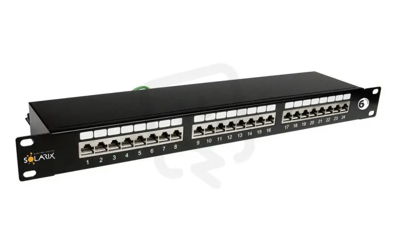 Nakupujte Hned 19" Patch panel 24 x RJ45 CAT6 STP černý 1U SOLARIX 24200124