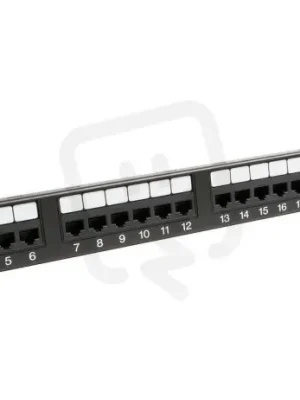 Víkendová Akce 19" Patch panel 24 x RJ45 CAT6 UTP 350 MHz černý 1U SOLARIX 24200024