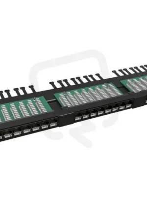 Poslední Šance 19" Patch panel 24xRJ45 CAT5E UTP s vyvaz.lištou černý 0,5U SOLARIX 24000144