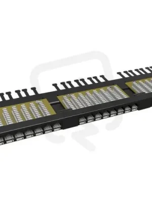 Akční Cena 19" Patch panel 24xRJ45 CAT6 UTP s vyvaz.lištou černý 0,5U SOLARIX 24000146
