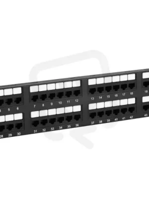 Tovární Cena 19" Patch panel 48 x RJ45 CAT5E UTP 150 MHz černý 2U SOLARIX 24000480