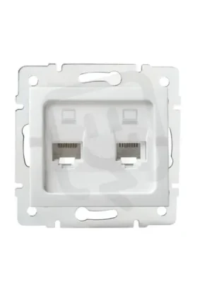 Dvojitá datová zásuvka nezávislá LOG 2xRJ45Cat 5e Jack 25110 Kanlux bílá Pouze Dnes