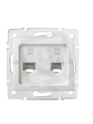 Dvojitá datová zásuvka nezávislá LOGI 2xRJ45Cat 6 Jack 25111 Kanlux bílá Výhodná Nabídka