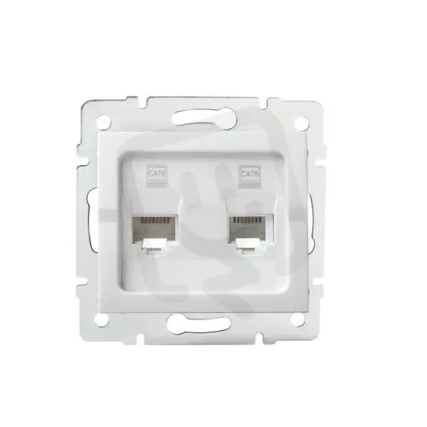 Dvojitá datová zásuvka nezávislá LOGI 2xRJ45Cat 6 Jack 25111 Kanlux bílá Výhodná Nabídka