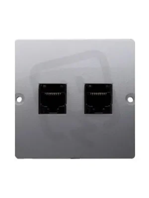 Expresní Doručení dvojitá telefonní zásuvka RJ11, Inox KONTAKT SIMON BMTF2.02/21