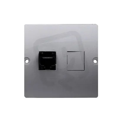 Jednonásobná počítačová zásuvka RJ45 kat. 5e, Inox KONTAKT SIMON BMF51.02/21 Horká Nabídka