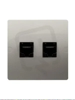 Telefonní zásuvka RJ11 + počítačová zásuvka RJ45 kat. 5e, Satén BMF5T.02/29 Zlevněný