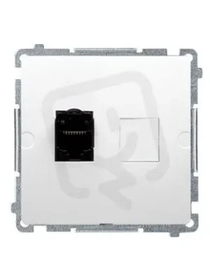 Jednonásobná počítačová zásuvka RJ45 kat. 6, s protiprachovou clonou, bílá Finální Výprodej