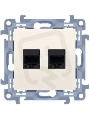 Hit Sezóny Zásuvka počítačová RJ45 dvojnonásobná kat. 6 stíněná, ová krémová C62E.01/41