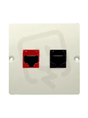 Telefonní zásuvka RJ12 + počítačová zásuvka RJ45 kat. 5e, béžová BM5T.02/12 Nízká Cena