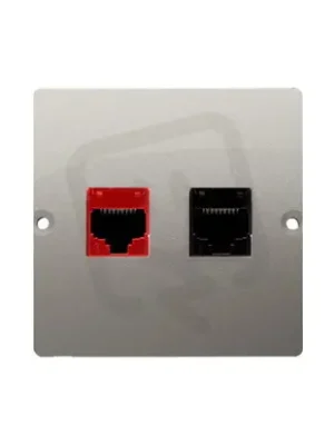 Telefonní zásuvka RJ12 + počítačová zásuvka RJ45 kat. 5e, Satén BM5T.02/29 Levný