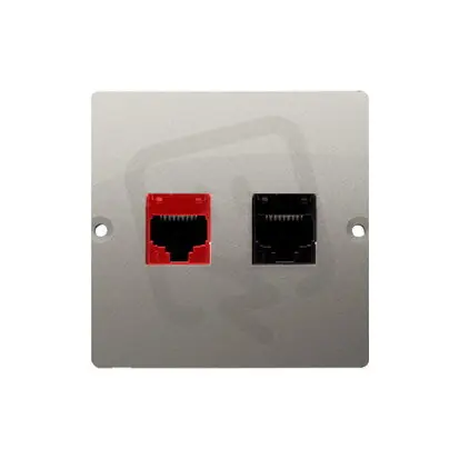 Telefonní zásuvka RJ12 + počítačová zásuvka RJ45 kat. 5e, Satén BM5T.02/29 Levný