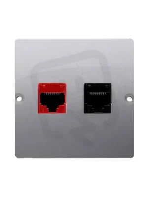 Super Cena Telefonní zásuvka RJ12 + počítačová zásuvka RJ45 kat. 5e, Stříbro BM5T.02/43