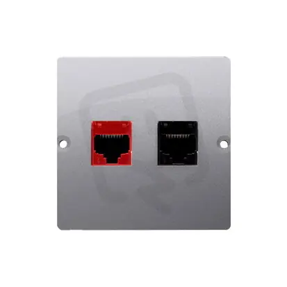 Super Cena Telefonní zásuvka RJ12 + počítačová zásuvka RJ45 kat. 5e, Stříbro BM5T.02/43