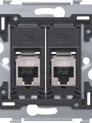 Kup Teď Spodek zásuvky 2xRJ45 STP (stíněné) CAT.6 PoE bez rozpěrek NIKO 170-79267
