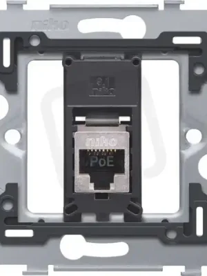 Spodek zásuvky 1xRJ45 STP (stíněné) CAT.6 PoE bez rozpěrek NIKO 170-79266 Super Cena