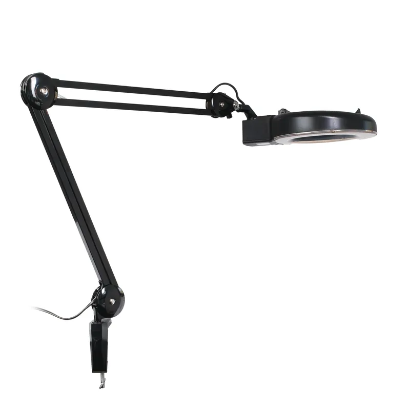 Sezónní Sleva Černá stolní servisní LED lampa s lupou 8D a UV světlem, IB-9001LED 1200lm, 6500K, 405nm