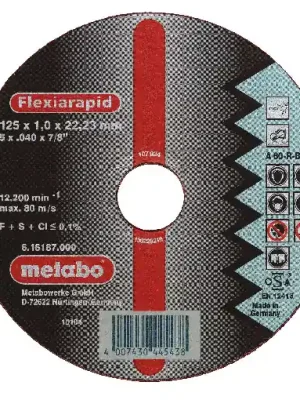 Dokud Zásoby Vydrží METABO řezný kotouč kov/nerez FLEXIRAPID 125x1,0x22,2 mm - 616187000