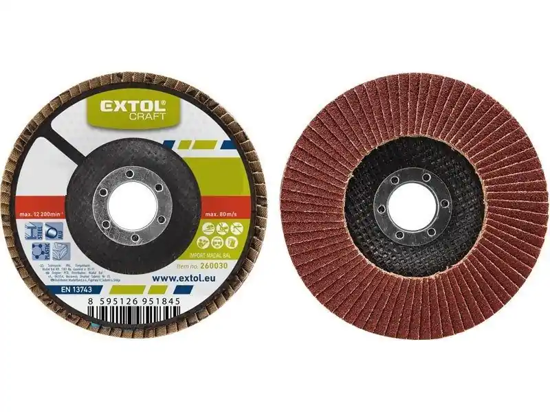Přímo Od Výrobce Kotouč lamelový šikmý korundový, P40, 125mm, KORUND EXTOL-CRAFT