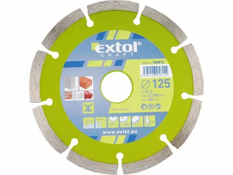 Originální Kotouč diamantový řezný segmentový, 125x22,2mm, suché řezání EXTOL-CRAFT
