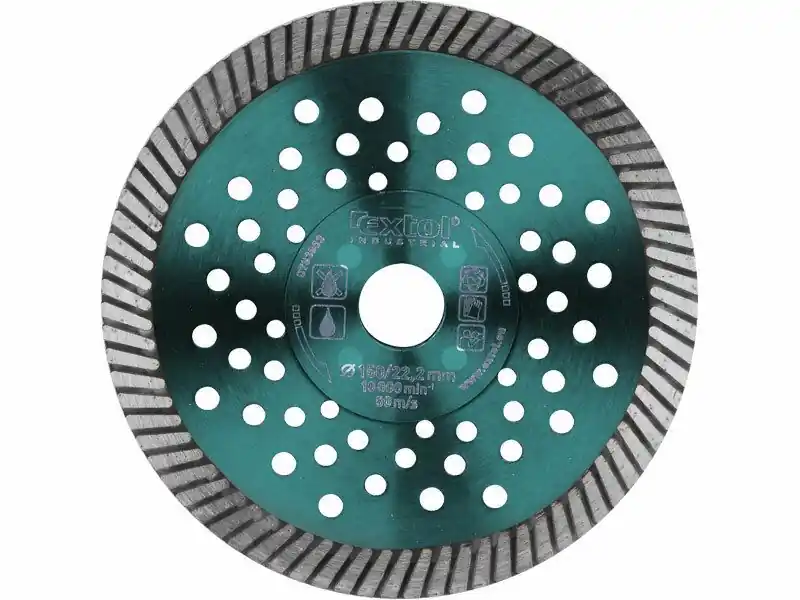 Kotouč diamantový řezný turbo Fast Cut, 150x22,2mm, suché i mokré řezání EXTOL-INDUSTRIAL Speciální Cena