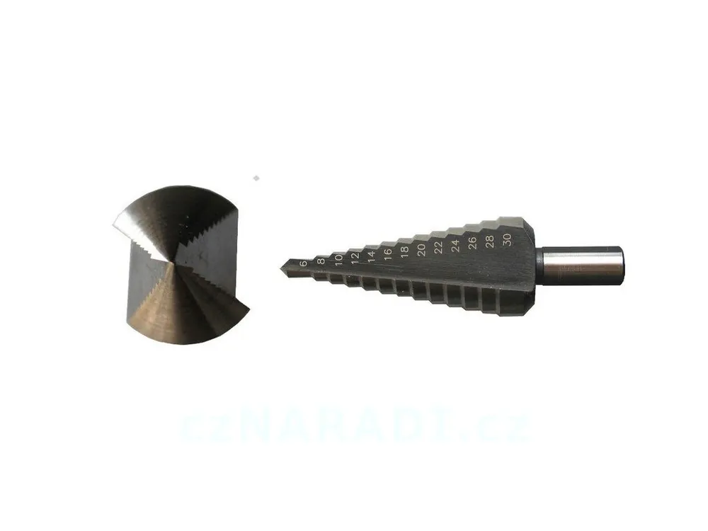 Vysoce Kvalitní Vrták stupňovitý 6-30mm x 2mm HSS-Co (přímá drážka)