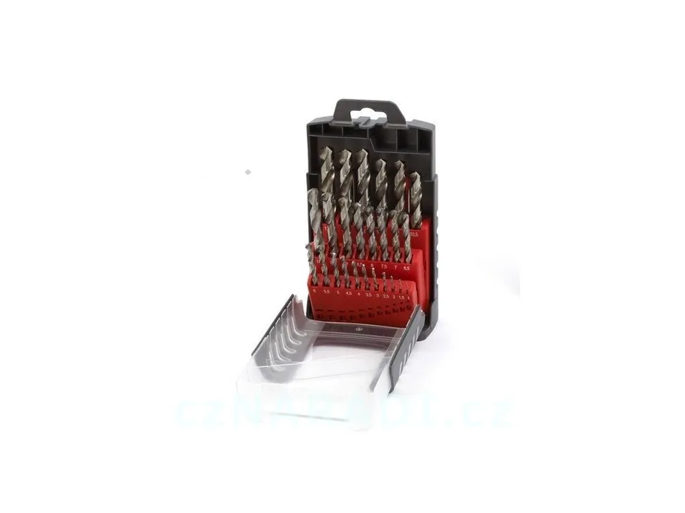 Sada vrtáků do kovu 1,0-13,0mm / 0,5mm vybrušované HSS-G DIN338 25ks Rychlé Dodání