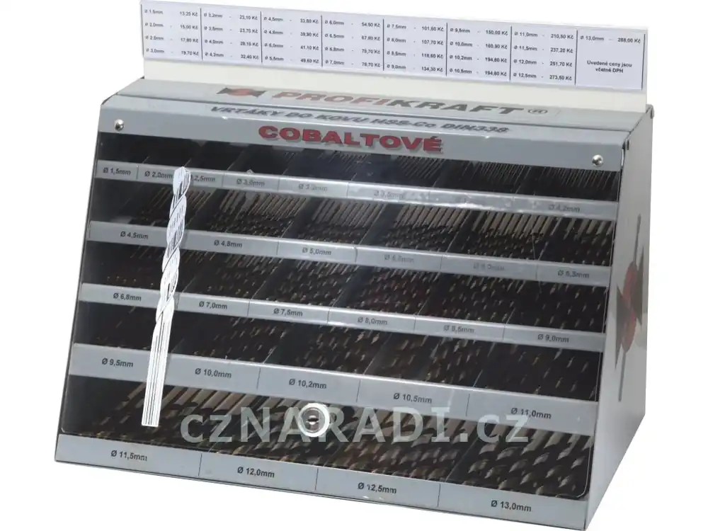 Box vrtáků do kovu 1,5-13,0mm cobaltový HSS-Co DIN338 335ks Expresní Doručení