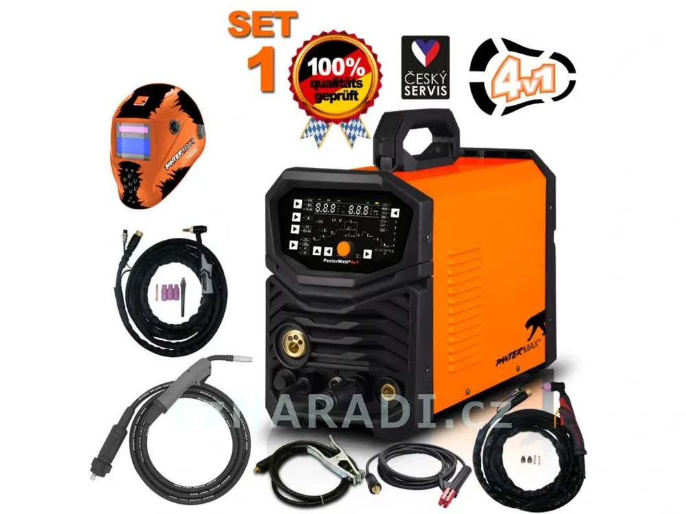 Ihned K Objednání PANTERMAX PanterWeld 4v1 200 MULTIFUNKČNÍ invertorová svářečka MIG/TIG/MMA/PLAZMA SET1