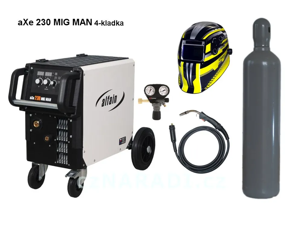 Sleva aXe 330 MIG MAN + hořák 5m + ventil + kukla + lahev SET PRO