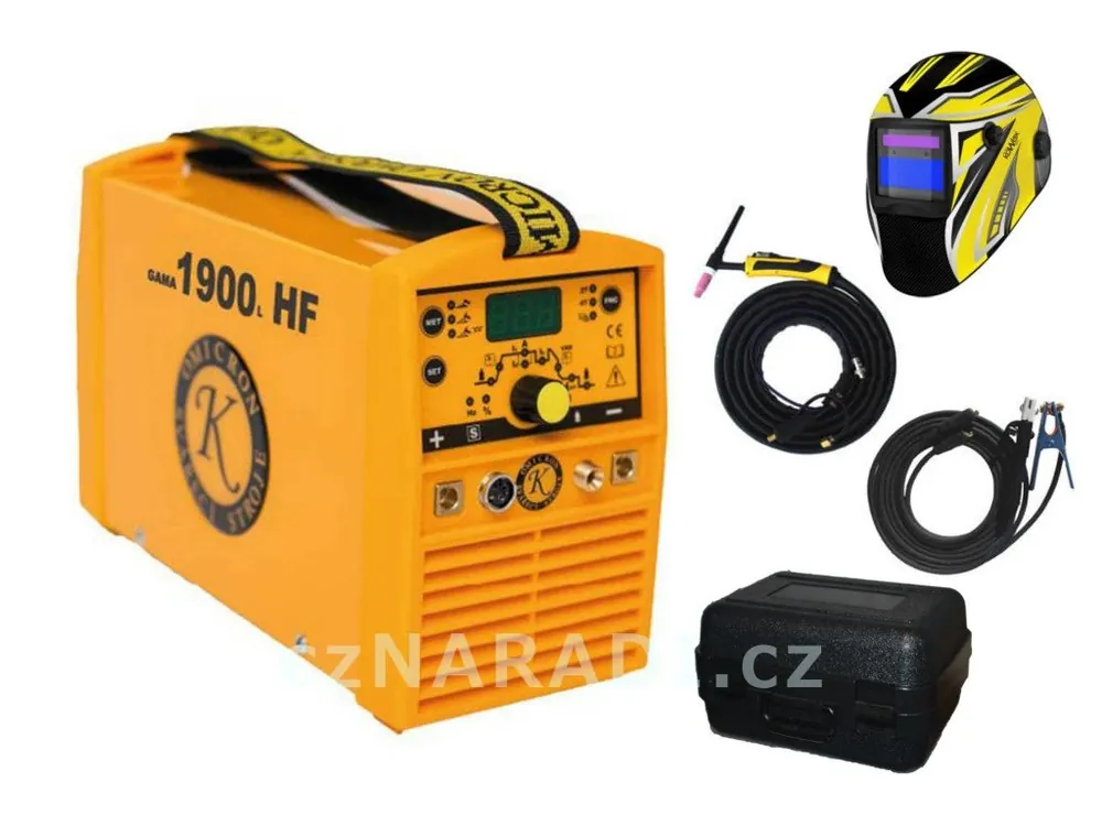 Tovární Cena GAMA 1900L HF + kabely + TIG hořák + kukla + kufr