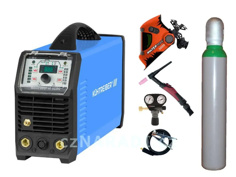Vrácení Zdarma MAKin 200 P HF AC/DC + zem + TIG hořák 8m U/D + kukla + ventil + lahev SET TOP