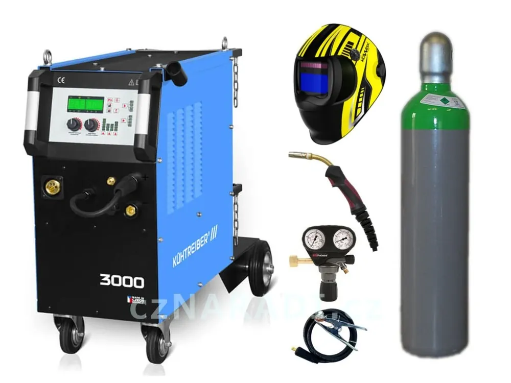 Tovární Cena KITin 3000 Multi MIG Synergic V2 + zem + kukla + hořák + ventil + lahev SET PRO