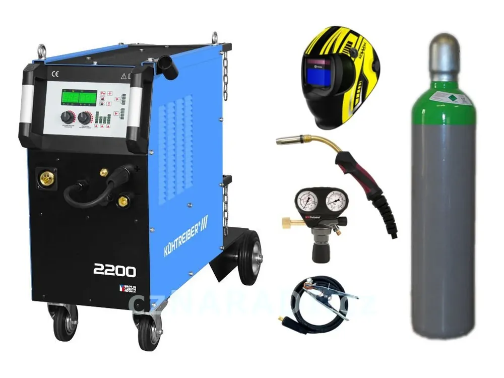 Nakupujte Hned KITin 2200 Multi MIG Synergic V2 + hořák + ventil + kukla + lahev SET PRO